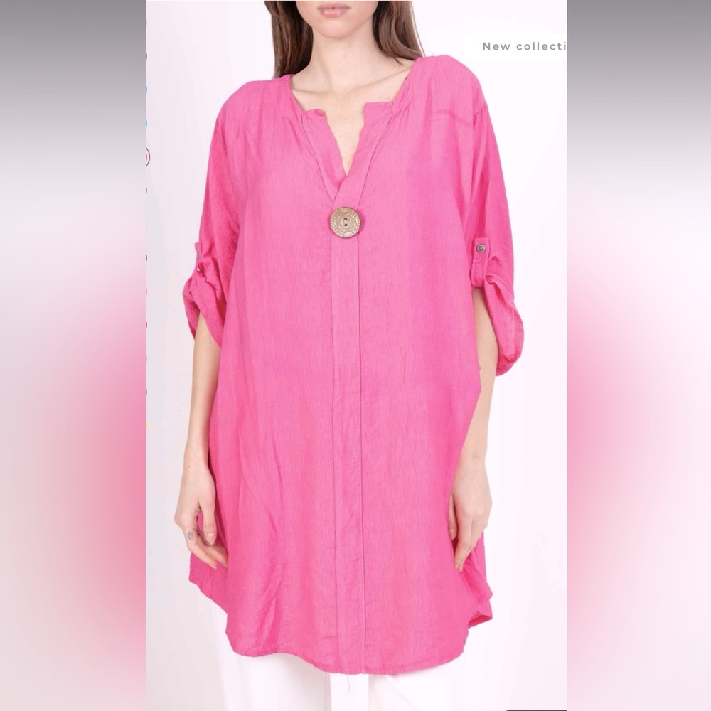 MADE IN ITALY VISCOSE BLEND BOHO TUNIC TOP DRESS